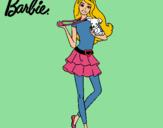 Dibujo Barbie y su mascota pintado por hhffd