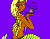 Dibujo Sirena y perla pintado por Overladies