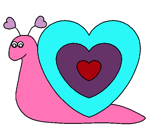 Dibujo Caracol corazón pintado por CECIL