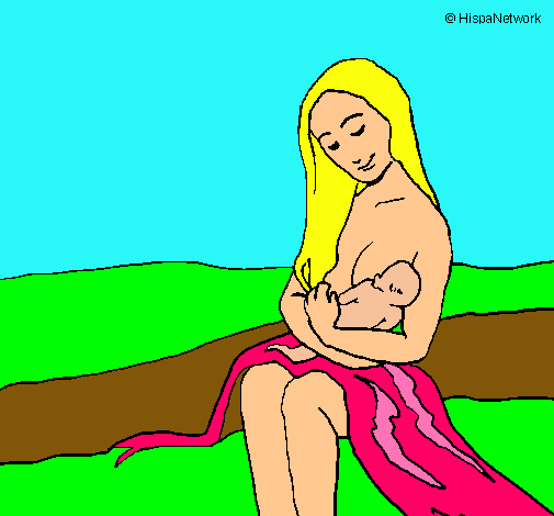 Dibujo Madre con su bebe pintado por dany_miley