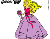 Dibujo Barbie vestida de novia pintado por DIANA06