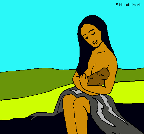 Dibujo Madre con su bebe pintado por grettel21