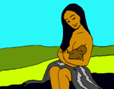 Dibujo Madre con su bebe pintado por grettel21