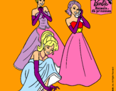 Dibujo Barbie y sus amigas vestidas de gala pintado por MARIABURGU