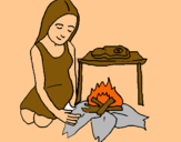 Dibujo Mujer cocinando pintado por CRIStal858