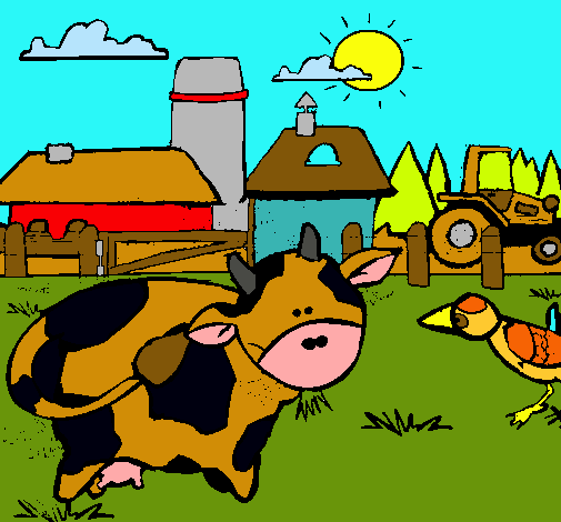 Dibujo Vaca en la granja pintado por diego0