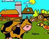 Dibujo Vaca en la granja pintado por diego0