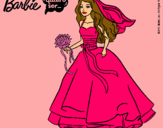 Dibujo Barbie vestida de novia pintado por VACALAU