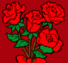 Dibujo Ramo de rosas pintado por brentulio