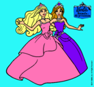 Dibujo Barbie y su amiga súper felices pintado por Valerieta