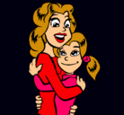 Dibujo Madre e hija abrazadas pintado por lauri10