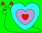 Dibujo Caracol corazón pintado por Cayetana
