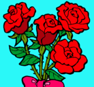 Dibujo Ramo de rosas pintado por toma