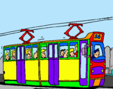 Dibujo Tranvía con pasajeros pintado por siusiusiu