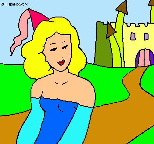 Dibujo Princesa y castillo pintado por MONIDANI