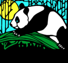 Dibujo Oso panda comiendo pintado por renecillo