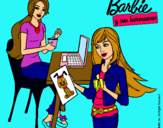 Dibujo Barbie y su hermana merendando pintado por efwf