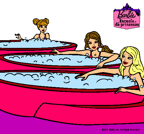 Barbie y sus amigas en el jacuzzi