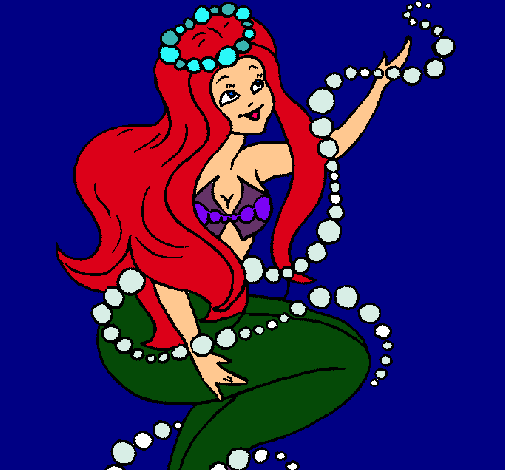 Dibujo Sirena entre burbujas pintado por Overladies
