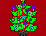 Dibujo Árbol de navidad con velas pintado por danielakjfsa