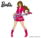 Dibujo Barbie guitarrista pintado por campamocha