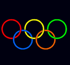 Dibujo Anillas de los juegos olimpícos pintado por mallete