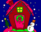 Dibujo postal de navidad pintado por 84t7485