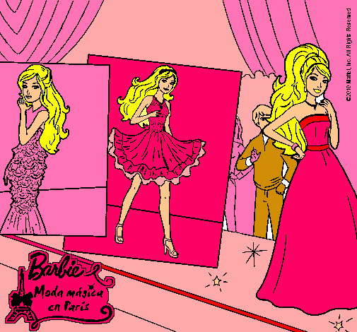 Dibujo Barbie, desfilando por la pasarela pintado por CRIStal858