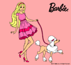 Dibujo Barbie paseando a su mascota pintado por gaturo