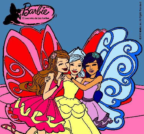 Dibujo Barbie y sus amigas en hadas pintado por Overladies