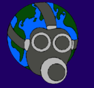 Dibujo Tierra con máscara de gas pintado por jesusito23