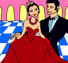 Dibujo Princesa y príncipe en el baile pintado por HERMELINDA