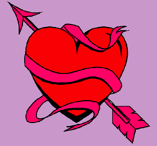 Dibujo Corazón con flecha pintado por cerezitha