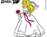 Dibujo Barbie vestida de novia pintado por sofiahernand