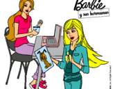 Dibujo Barbie y su hermana merendando pintado por hsayd