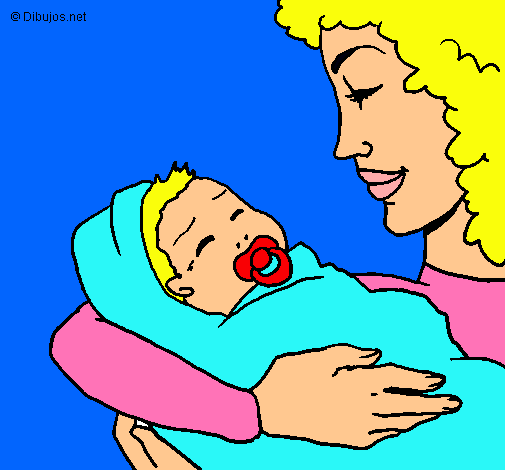 Dibujo Madre con su bebe II pintado por grettel21