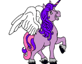 Dibujo Unicornio con alas pintado por CanDeliTah