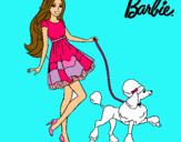 Dibujo Barbie paseando a su mascota pintado por SRTITS