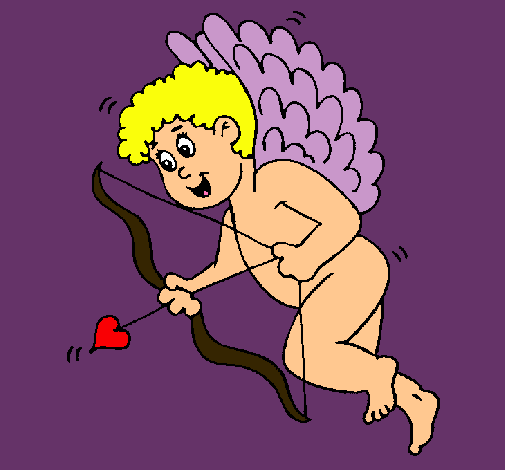 Cupido con grandes alas