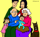 Dibujo Familia pintado por nanas