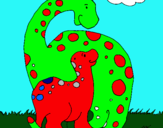 Dibujo Dinosaurios pintado por hedy
