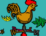 Dibujo Veletas y gallo pintado por ginger