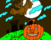 Dibujo Paisaje de Halloween pintado por misico