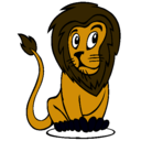 Dibujo León pintado por leones
