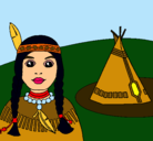 Dibujo India y tepee pintado por thaiisssss