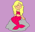 Dibujo Sirena sentada en una roca pintado por carolinaha