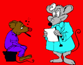 Dibujo Doctor y paciente ratón pintado por 345678901324