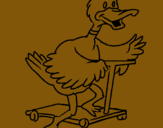 Dibujo Pato en patinete pintado por wedsddsfs