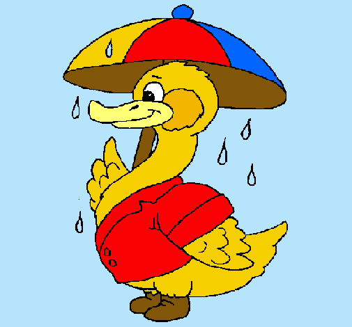 Dibujo Pato bajo la lluvia pintado por FLORETA