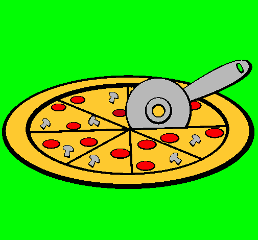 Dibujo Pizza pintado por acosta